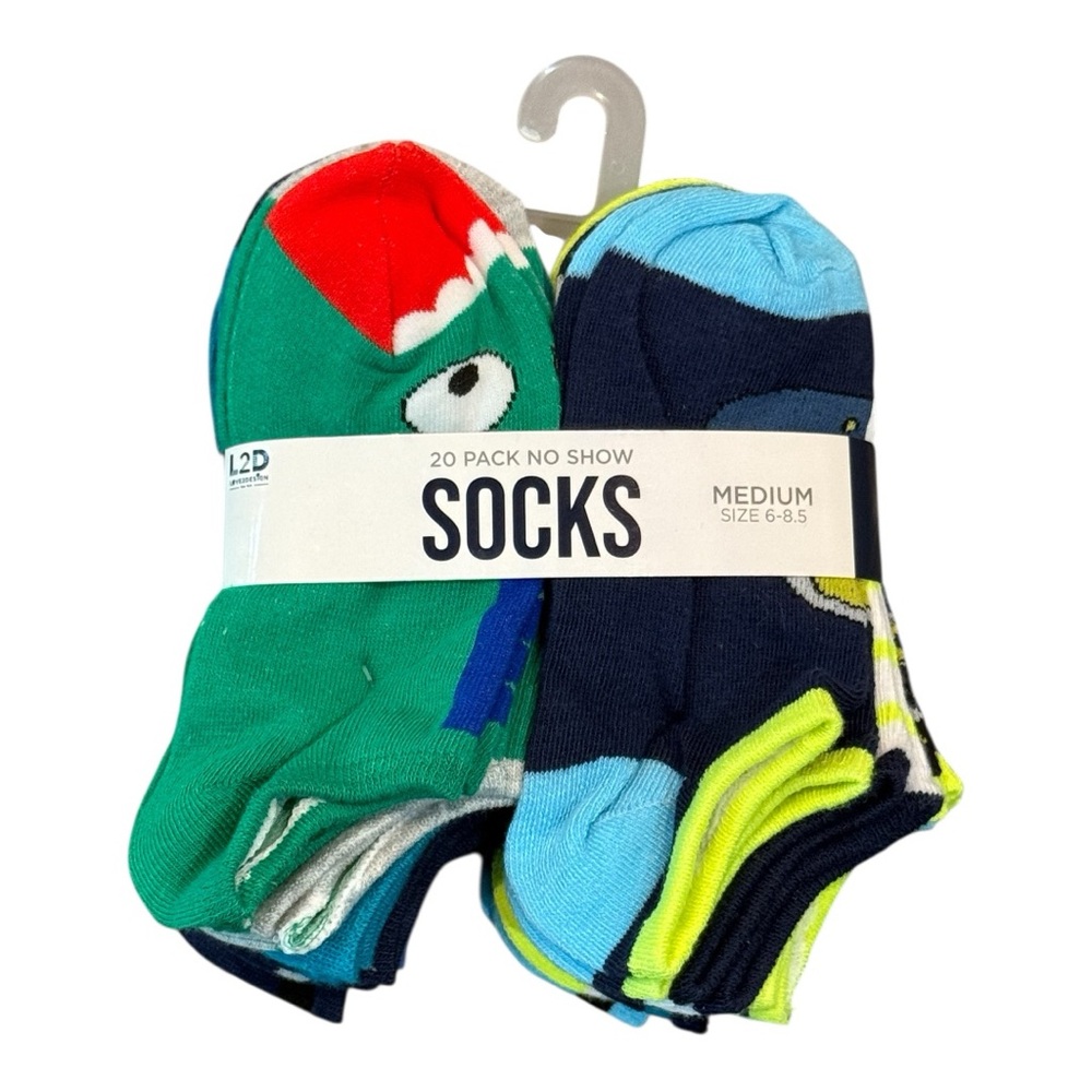L2D kids no show socks 20 pair